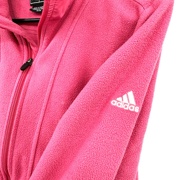 Adidas size medium climaproof warm pink full zip fleece‎ jacket - Picture 5 of 7